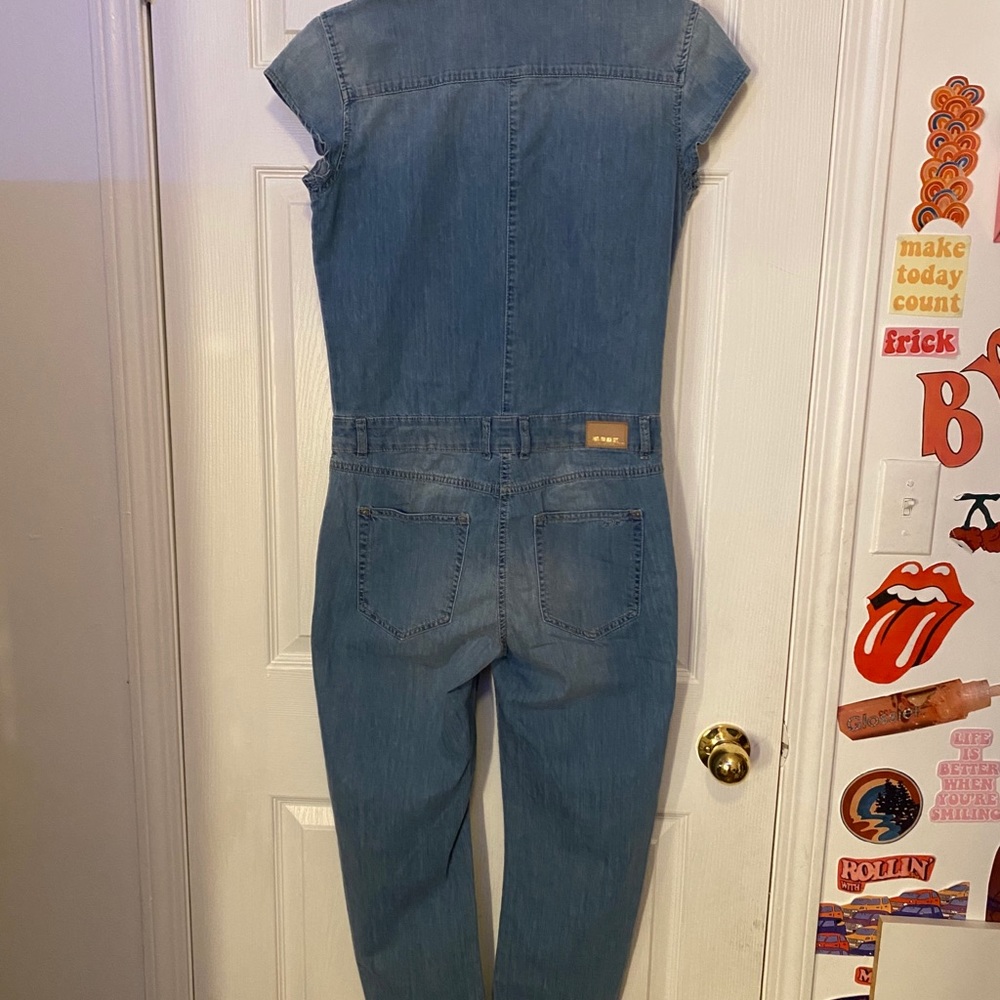 Zara Short Sleeve Denim Jumpsuit - Picture 4 of 5